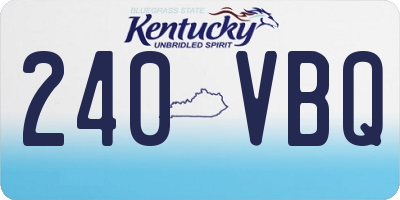 KY license plate 240VBQ