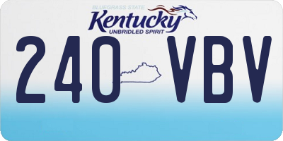 KY license plate 240VBV