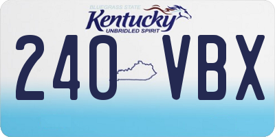 KY license plate 240VBX