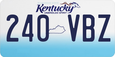 KY license plate 240VBZ