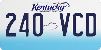 KY license plate 240VCD
