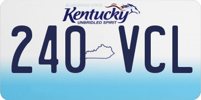 KY license plate 240VCL