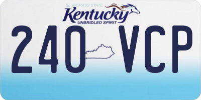 KY license plate 240VCP