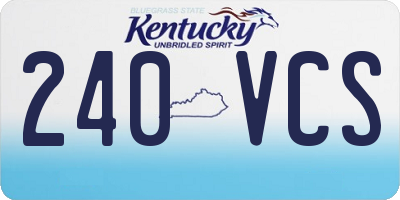 KY license plate 240VCS