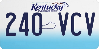 KY license plate 240VCV