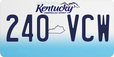 KY license plate 240VCW