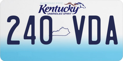 KY license plate 240VDA