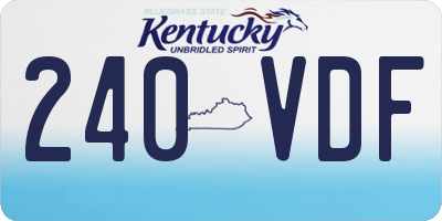 KY license plate 240VDF