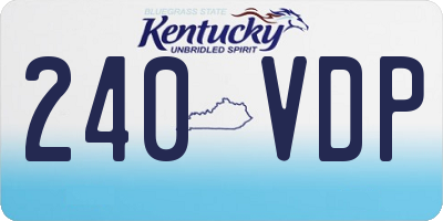KY license plate 240VDP