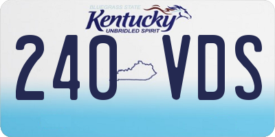 KY license plate 240VDS