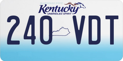 KY license plate 240VDT