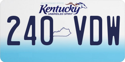 KY license plate 240VDW