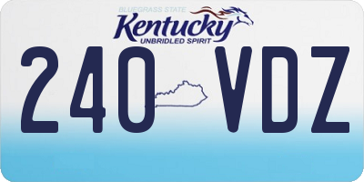 KY license plate 240VDZ