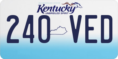 KY license plate 240VED
