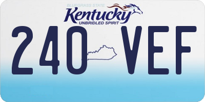 KY license plate 240VEF