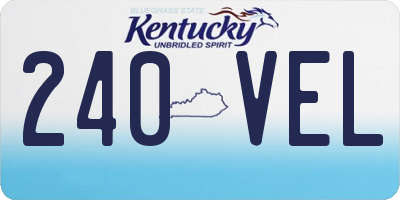 KY license plate 240VEL