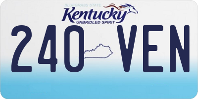 KY license plate 240VEN