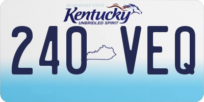 KY license plate 240VEQ