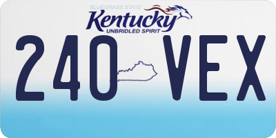 KY license plate 240VEX