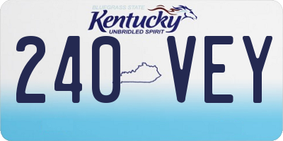 KY license plate 240VEY