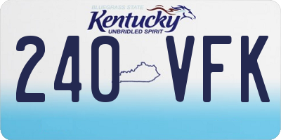 KY license plate 240VFK