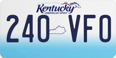 KY license plate 240VFO