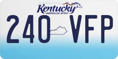 KY license plate 240VFP