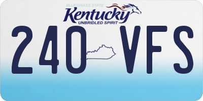 KY license plate 240VFS