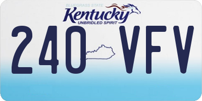 KY license plate 240VFV