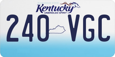 KY license plate 240VGC