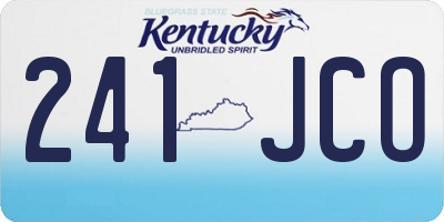 KY license plate 241JCO