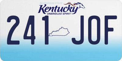 KY license plate 241JOF