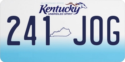 KY license plate 241JOG