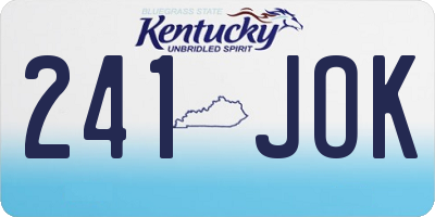 KY license plate 241JOK