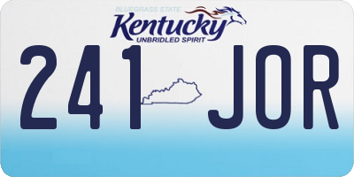 KY license plate 241JOR