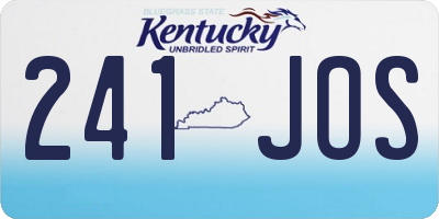 KY license plate 241JOS