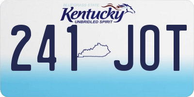KY license plate 241JOT