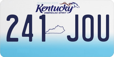 KY license plate 241JOU