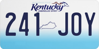 KY license plate 241JOY
