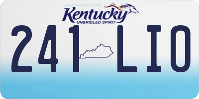 KY license plate 241LIO