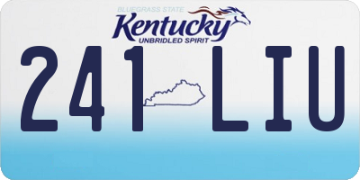 KY license plate 241LIU
