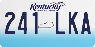 KY license plate 241LKA