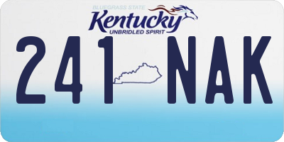 KY license plate 241NAK
