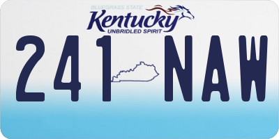KY license plate 241NAW