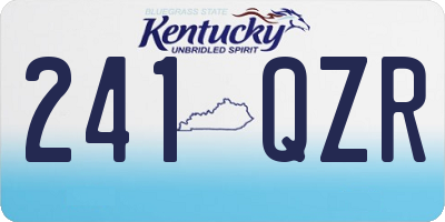 KY license plate 241QZR