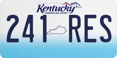 KY license plate 241RES