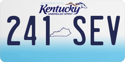 KY license plate 241SEV