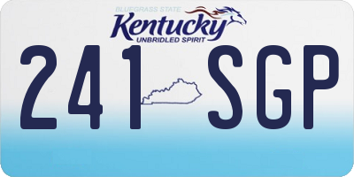 KY license plate 241SGP