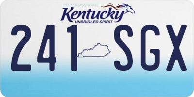 KY license plate 241SGX
