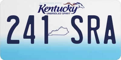 KY license plate 241SRA